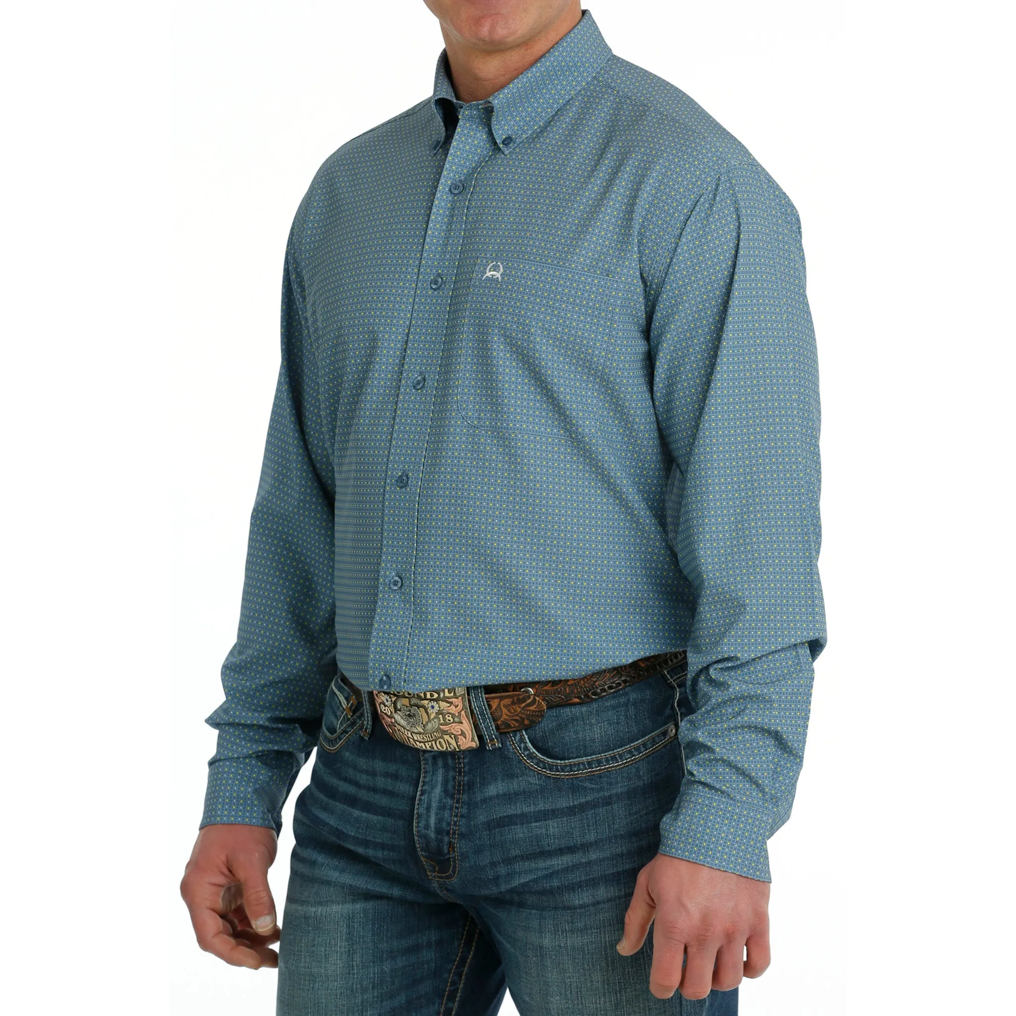 Cinch Men's Arena Flex Blue Long Sleeve sold by Western Edge product image thumbnail 2