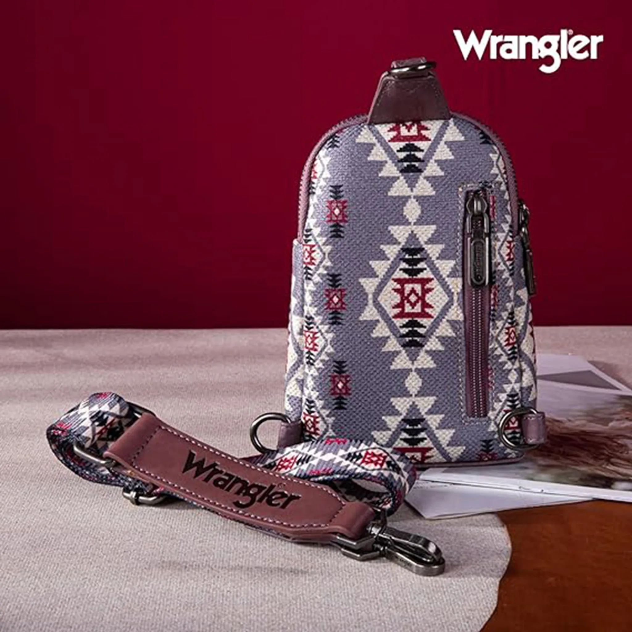 Wrangler Lavender Aztec Crossbody Purse sold by Western Edge product image thumbnail 2
