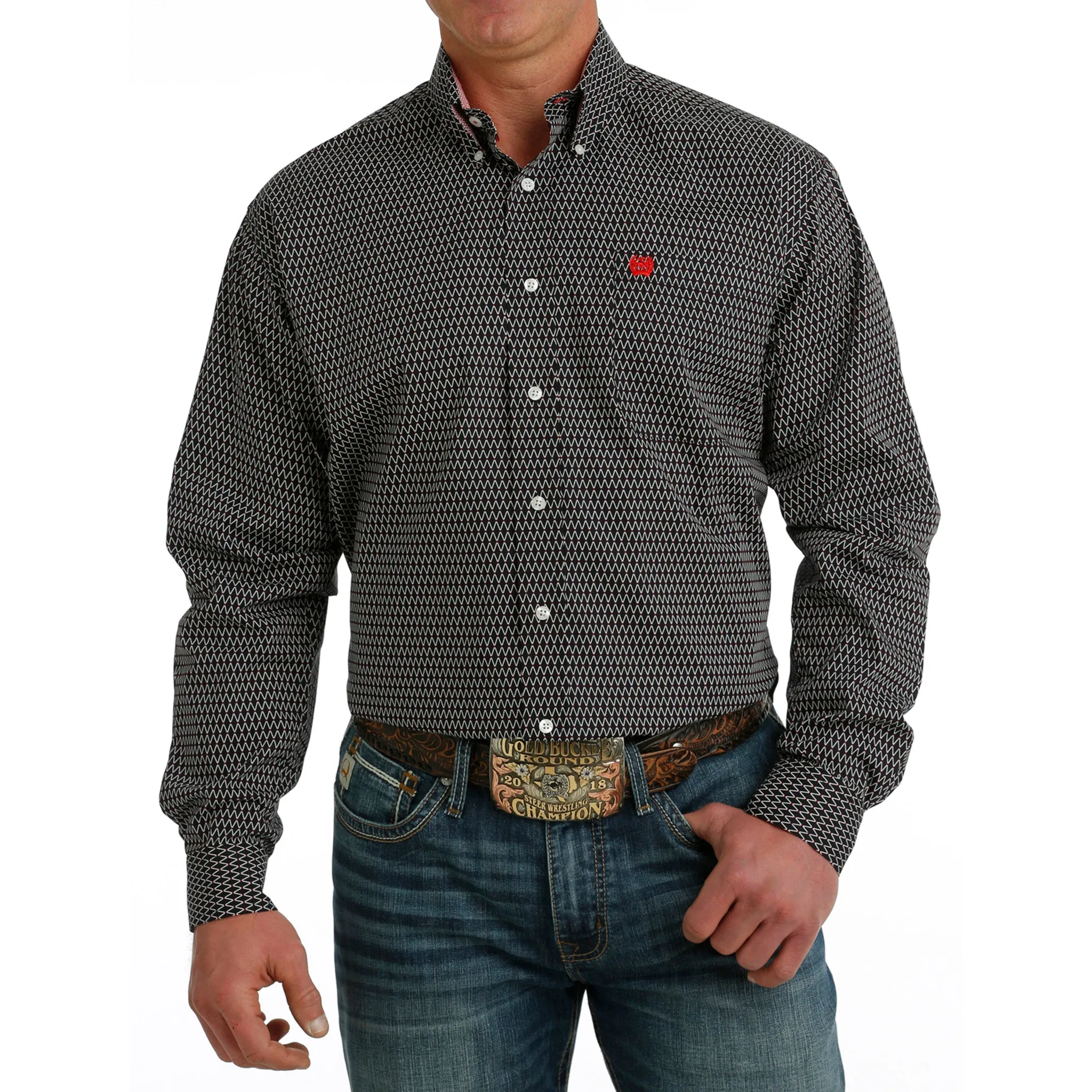 Cinch Men's Black Print Long Sleeve sold by Western Edge