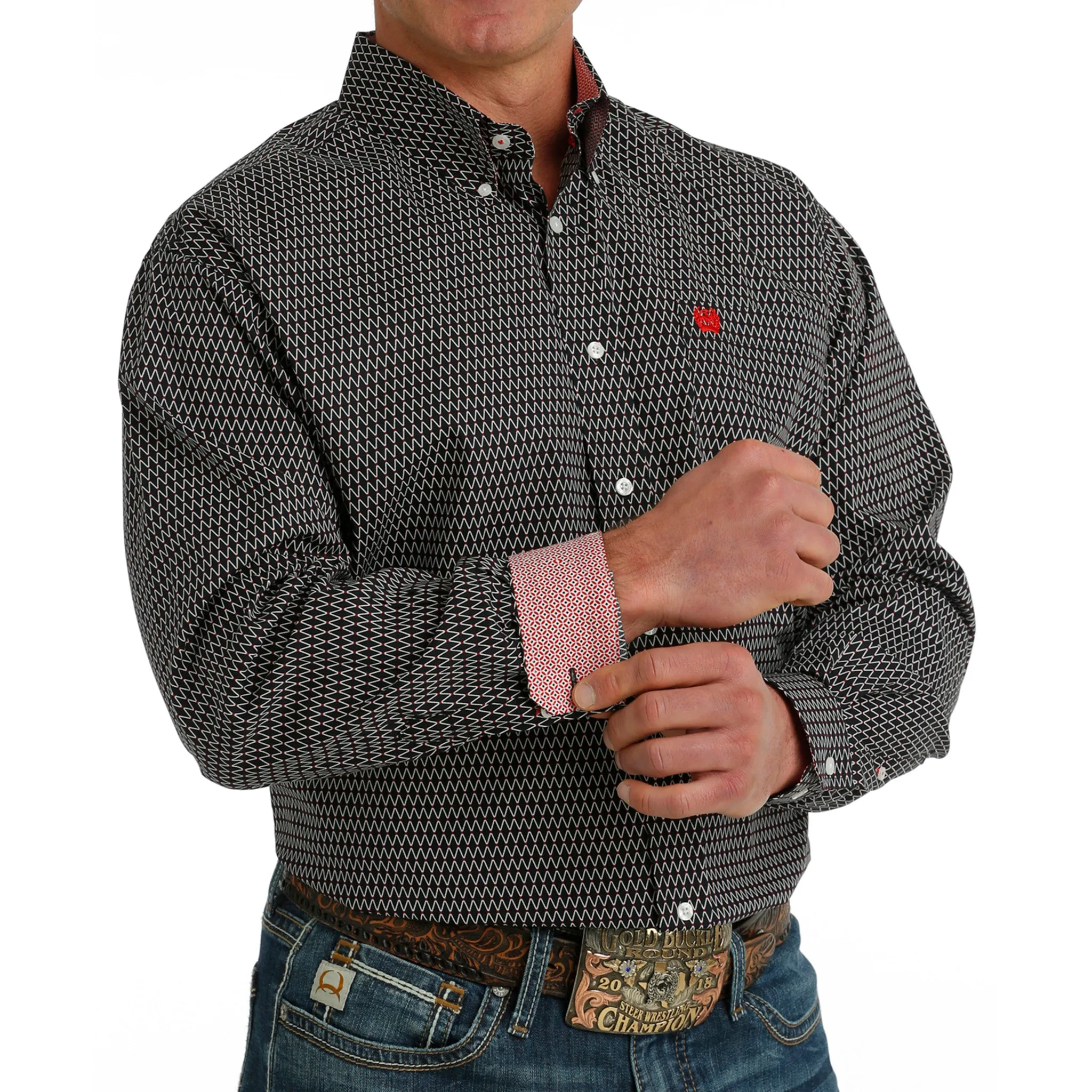 Cinch Men's Black Print Long Sleeve sold by Western Edge product image thumbnail 3