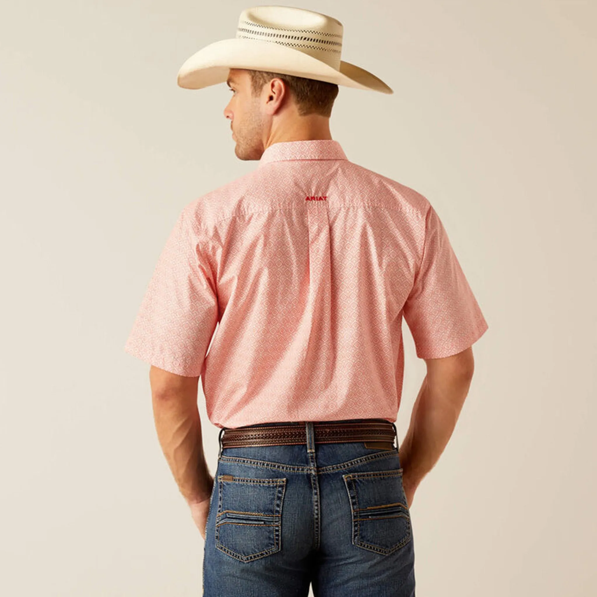 Ariat Men's Kamden Coral Geo Print Short Sleeve sold by Western Edge product image thumbnail 2