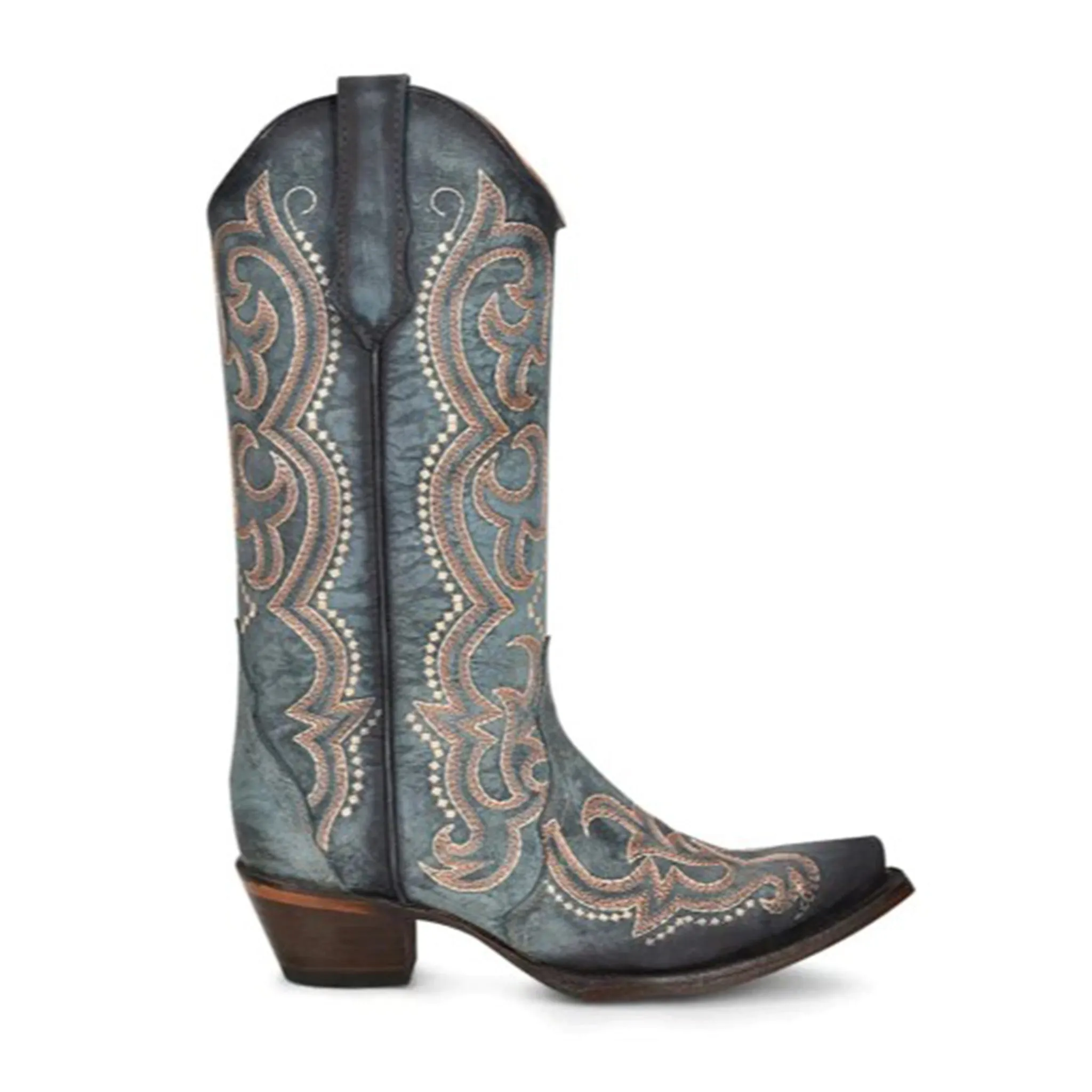 Corral Women's Distressed Blue Embroidered Snip Toe sold by Western Edge product image thumbnail 2