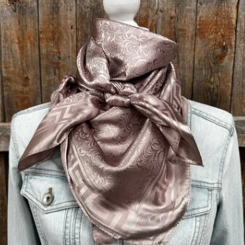 Rodeo Drive Tan Jacquard Wild Rag made by Western Edge