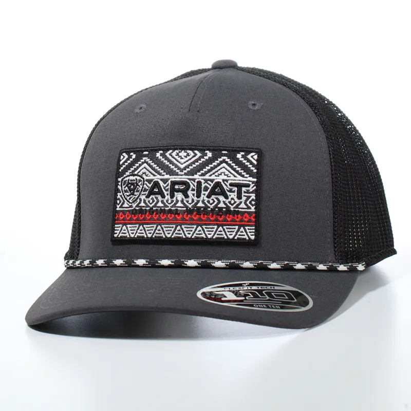 Ariat Grey Southwest Rope Snapback Hat made by Ariat