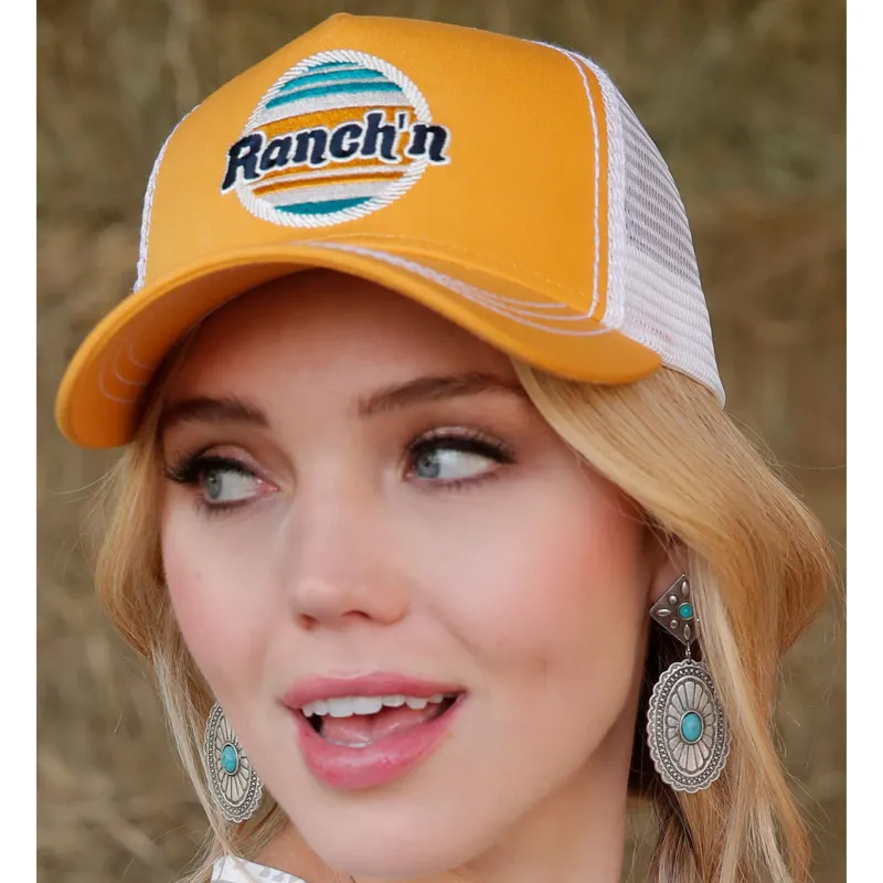 Cinch Women's Yellow Trucker Cap made by Cinch