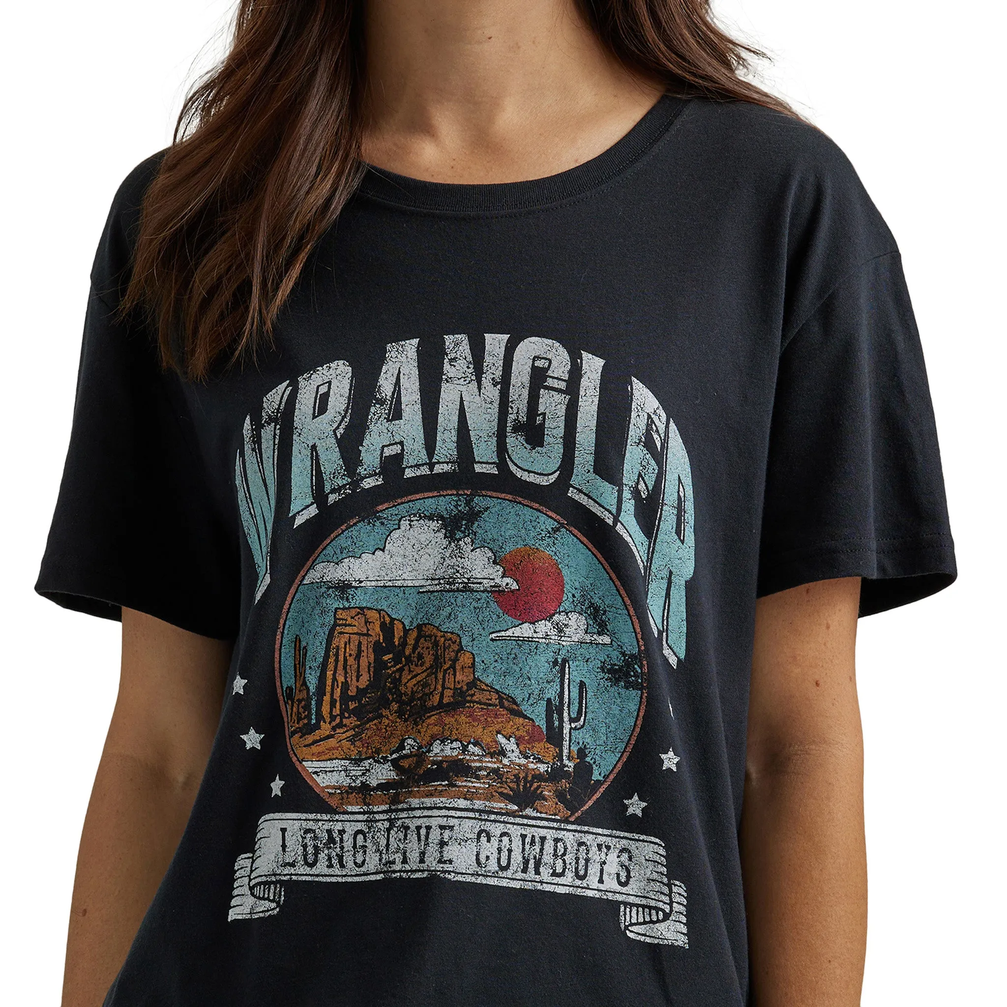 Wrangler Women's Black Long Live Cowboys Desert Tee sold by Western Edge product image thumbnail 2