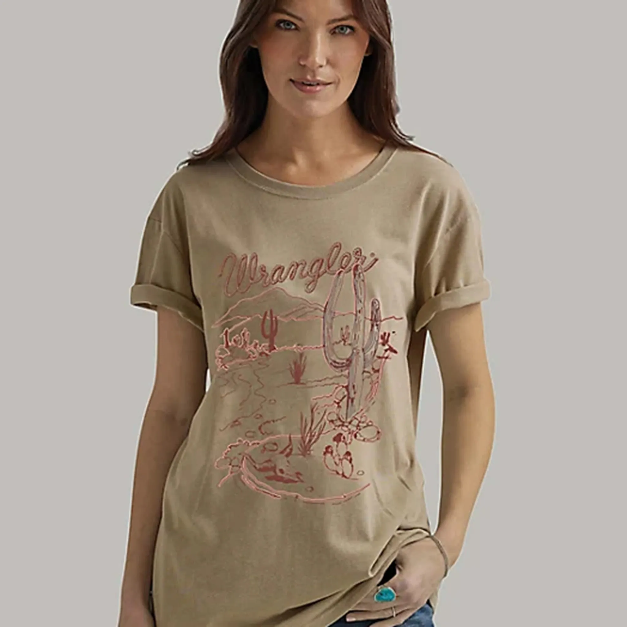 Wrangler Women's Tan Desert Scene Tee sold by Western Edge