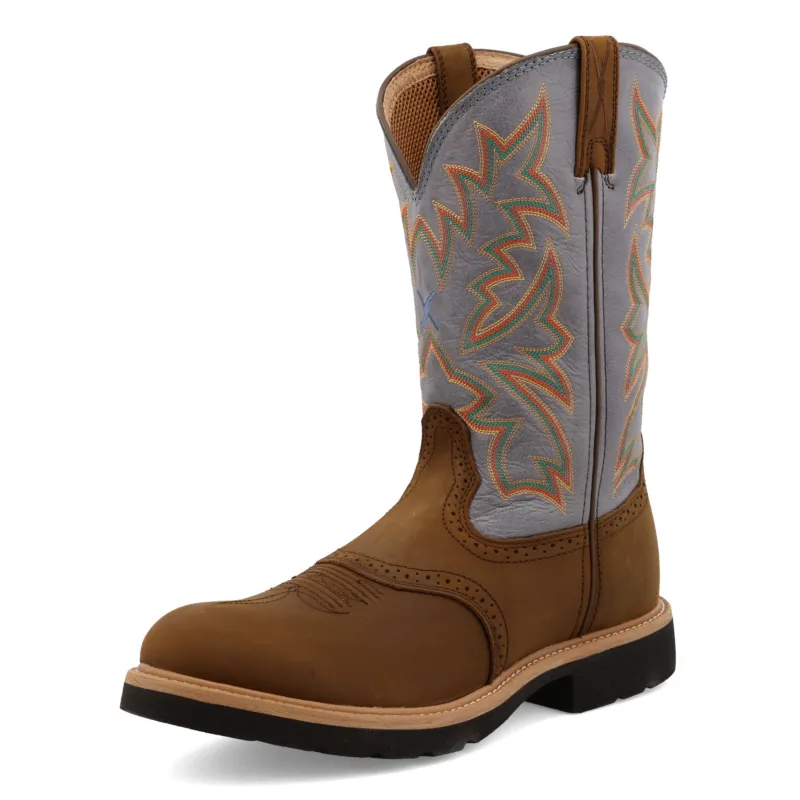 Twisted X Men's Cognac/Denim Work Boot made by Twisted X
