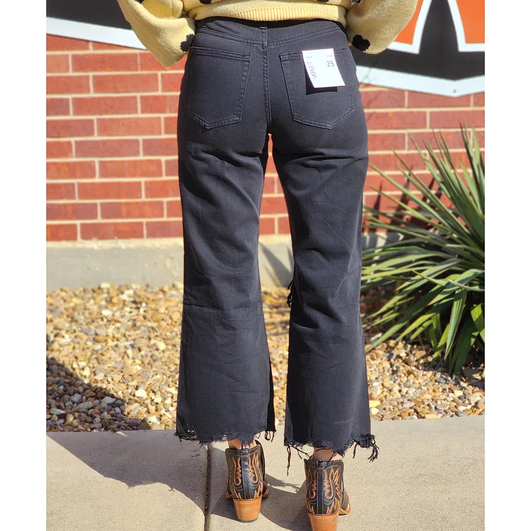 Vervet Black 90's Distressed Crop Jeans sold by Western Edge product image thumbnail 3