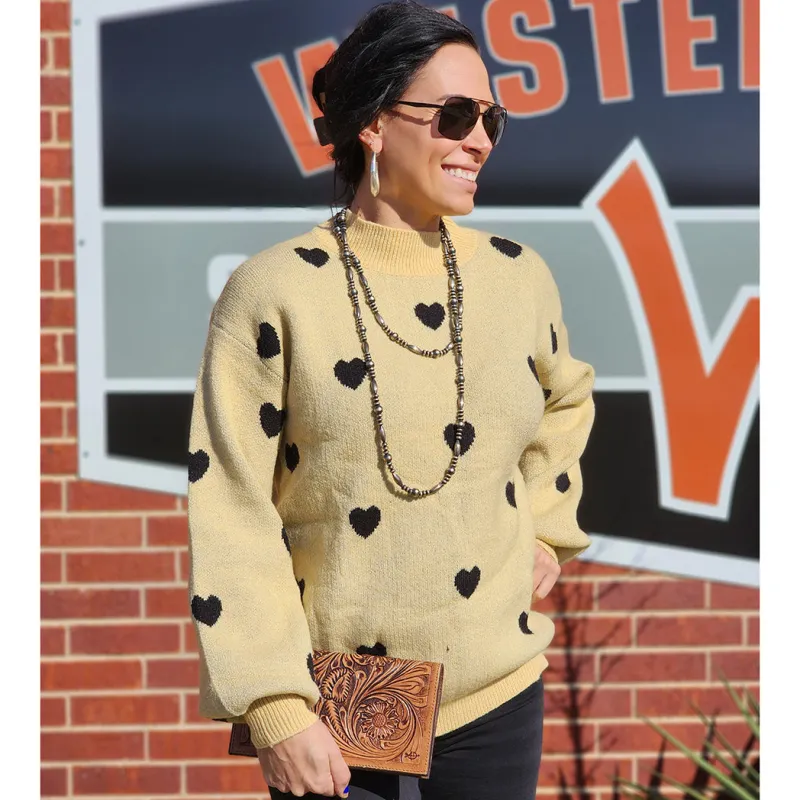 Miss Sparkling Women's Heart Sweater sold by Western Edge