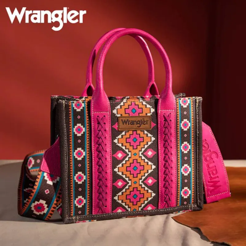 Wrangler Pink Aztec Crossbody Tote sold by Western Edge