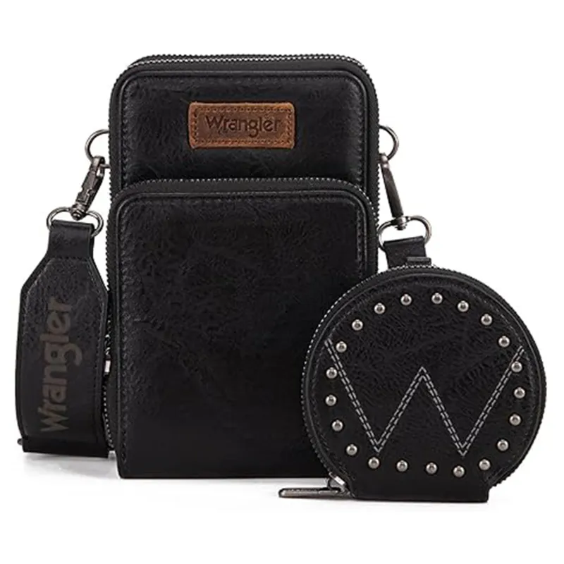 Wrangler Black Crossbody & Coin Purse made by Montana West