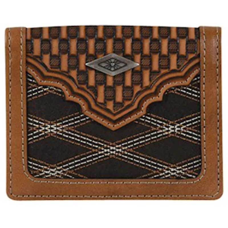 Justin Front Pocket Crisscross Wallet made by Justin Boots
