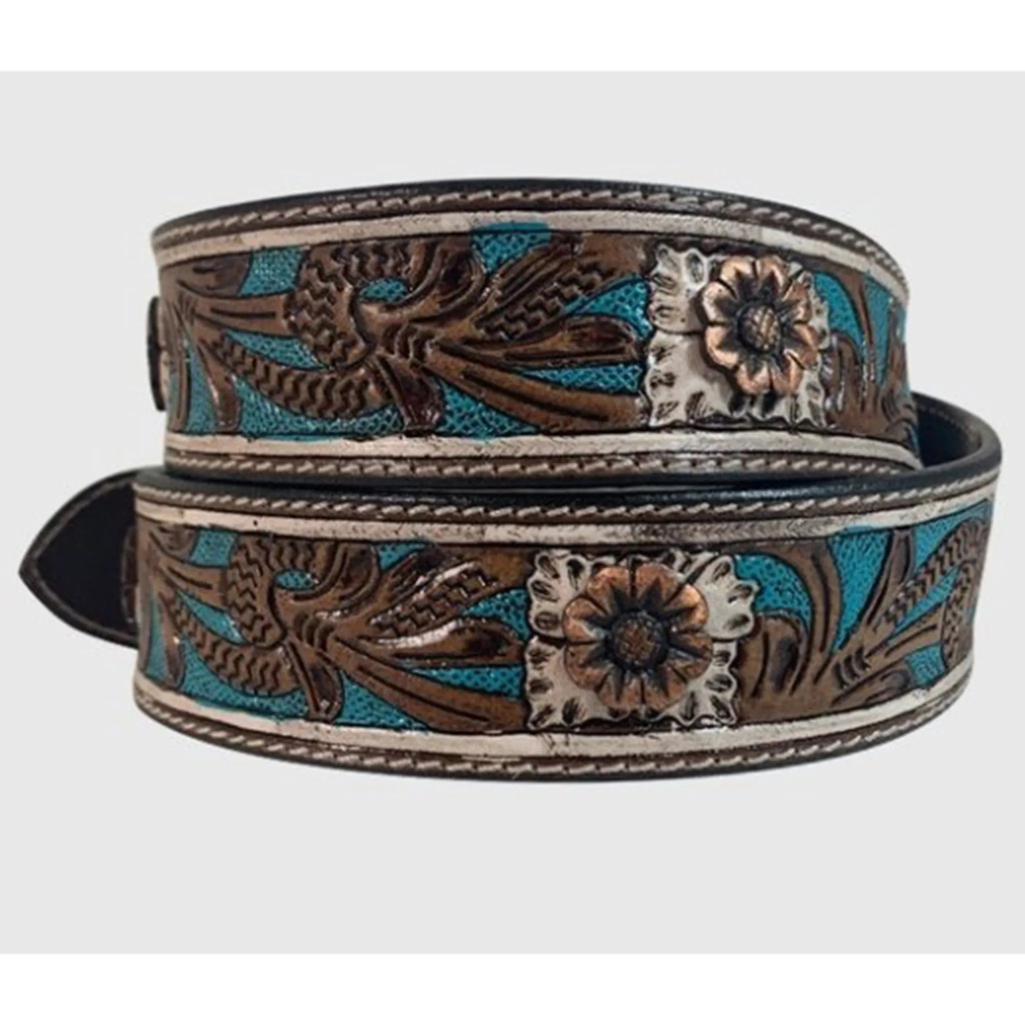 Roper Women's Brown Floral Tooled Belt sold by Western Edge product image thumbnail 2