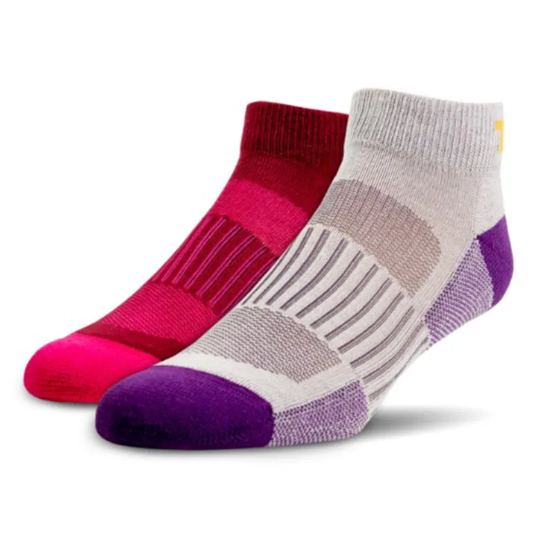 Ariat Women's Pink/Purple TEK 1/4 Crew Sox sold by Western Edge