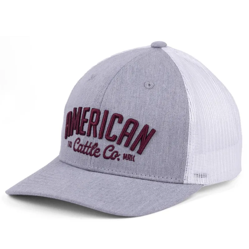 American Cattle Company Grey & Maroon Cap made by Western Edge