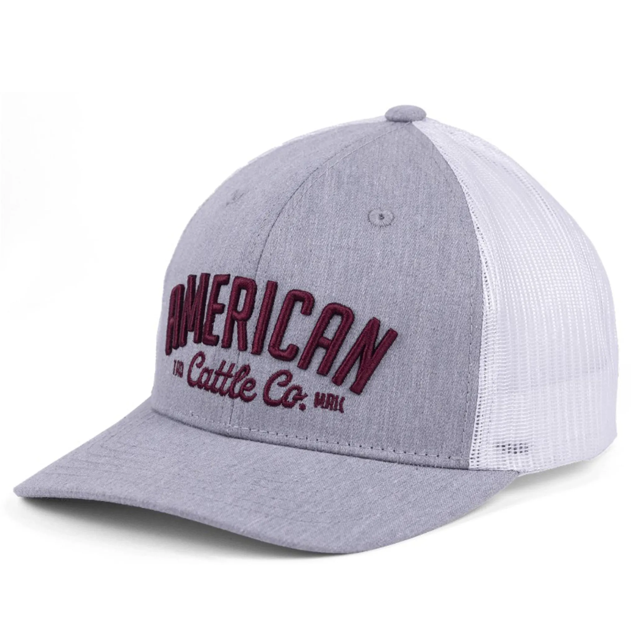 American Cattle Company Grey & Maroon Cap sold by Western Edge