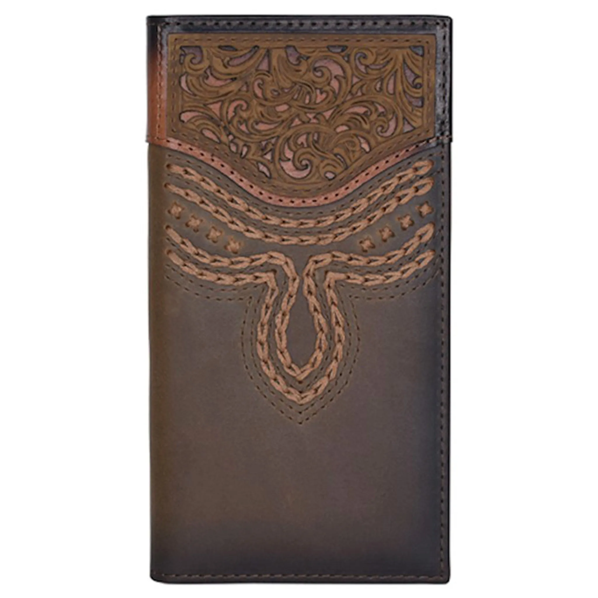 Justin Russet Inlay Rodeo Wallet sold by Western Edge