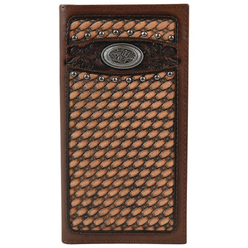 Justin Men's Basketweave Rodeo Wallet made by Justin Boots