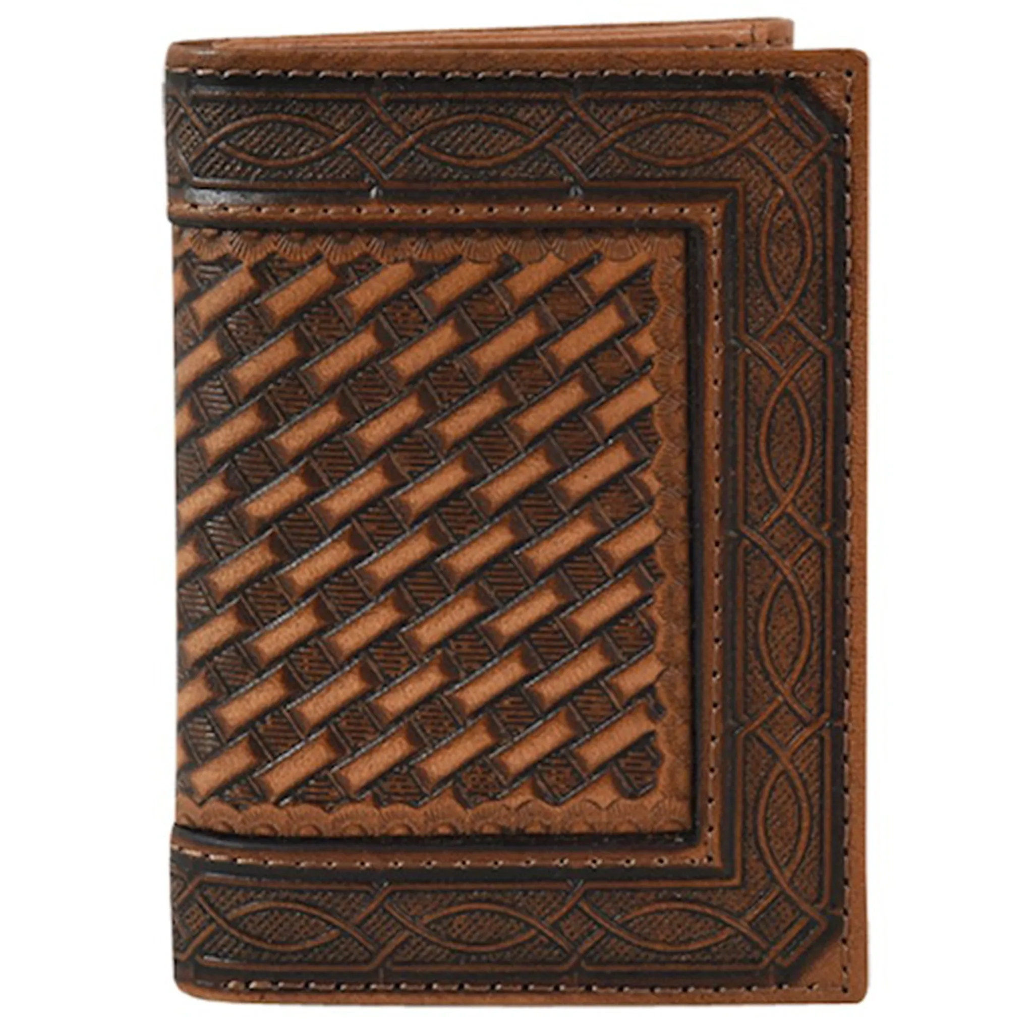 Justin Men's Whipstitch Trifold Wallet sold by Western Edge