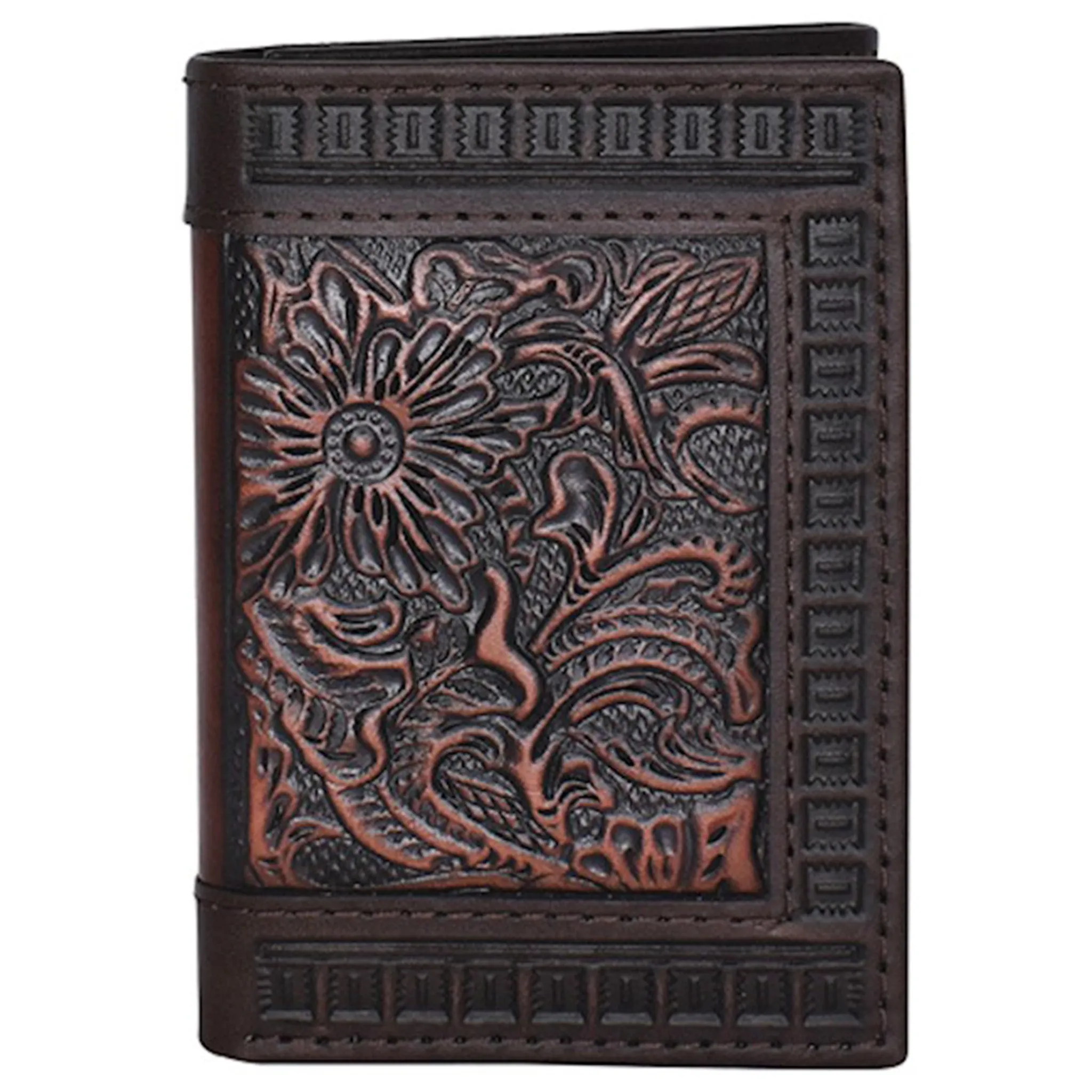 Justin Men's Trifold Tooled Wallet sold by Western Edge
