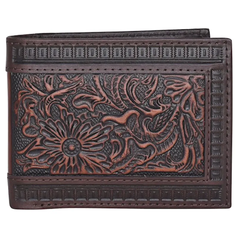 Justin Men's Leather Bifold Wallet made by Justin Boots