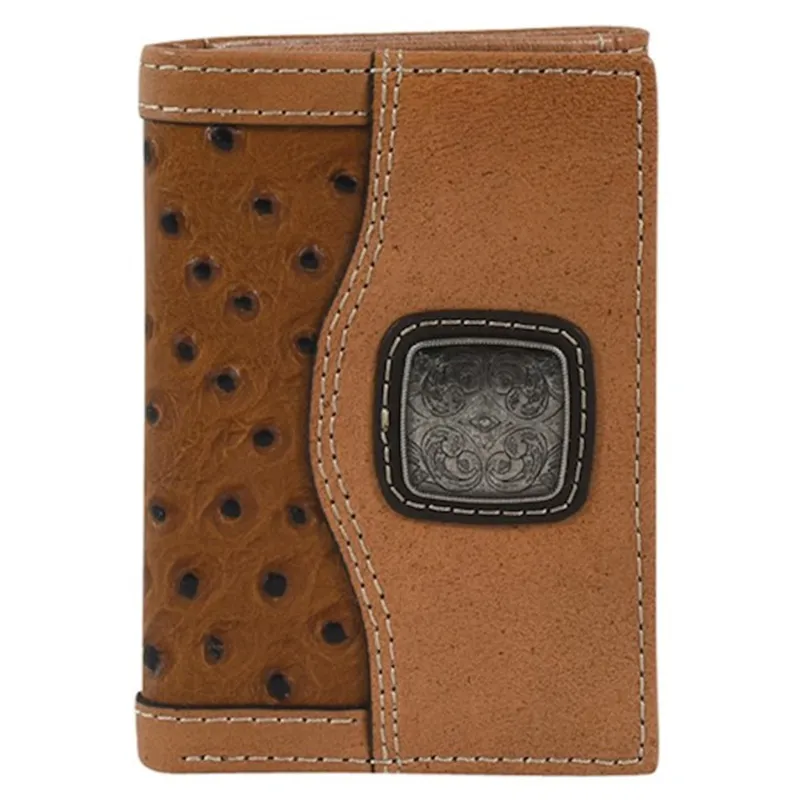 Men's Justin Ostrich Trifold sold by Western Edge