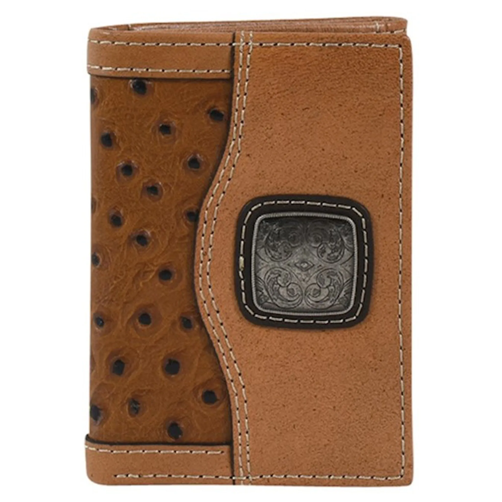 Men's Justin Ostrich Trifold sold by Western Edge