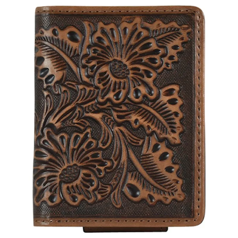 Justin Men's Tooled Bifold Wallet made by Justin Boots