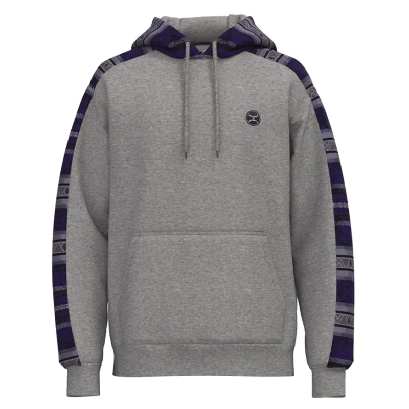 Hooey Men's Canyon Grey Aztec Hoodie made by Western Edge