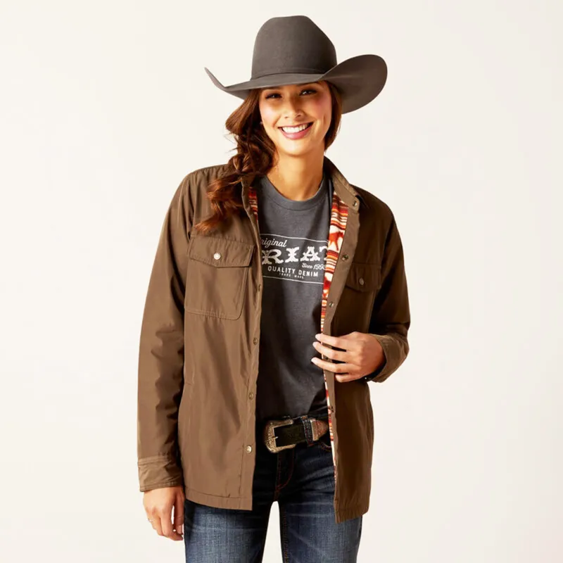 Ariat Women's Brown Fleece Lined Shacket made by Ariat
