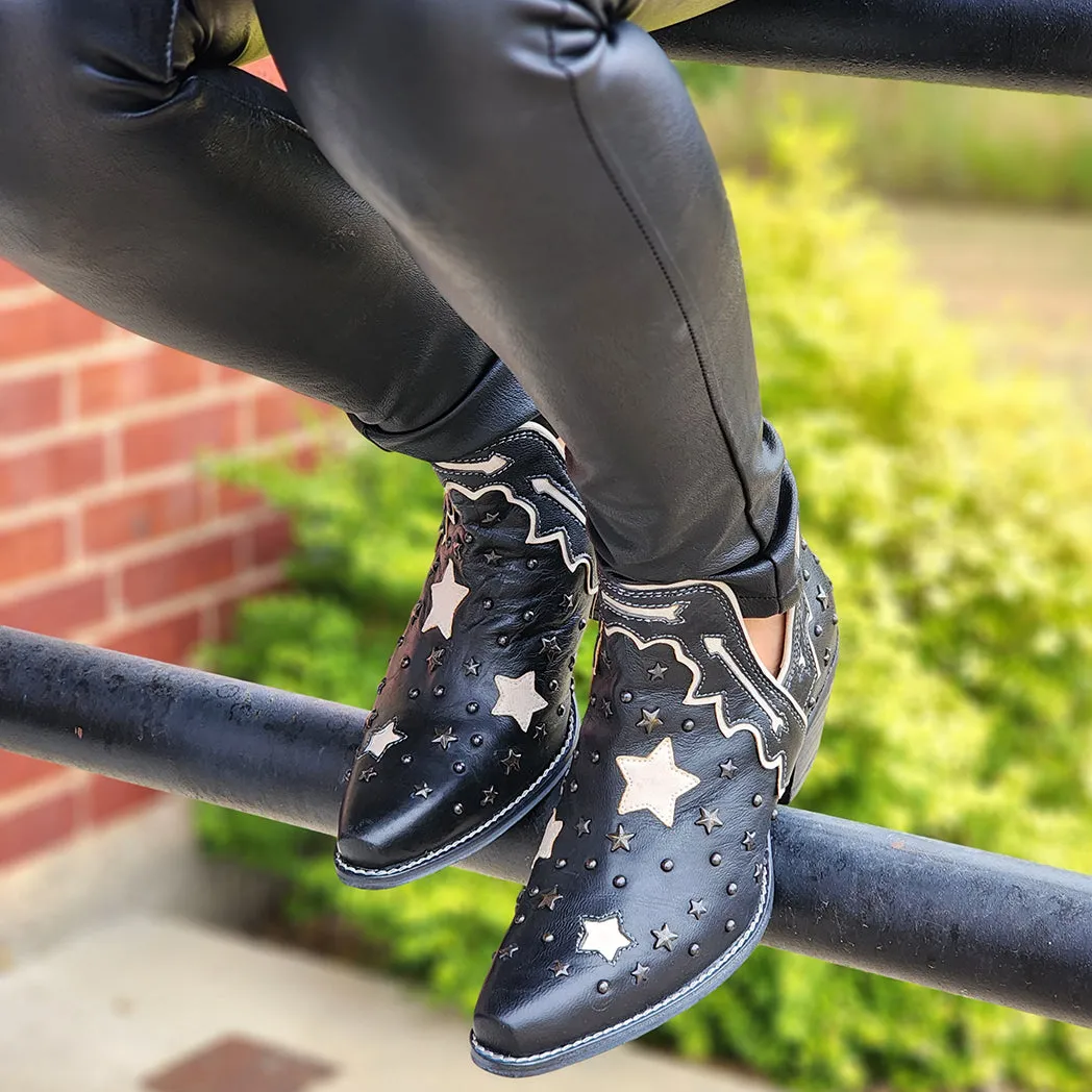 Lone Star Sky Split-top Leather Booties sold by Western Edge