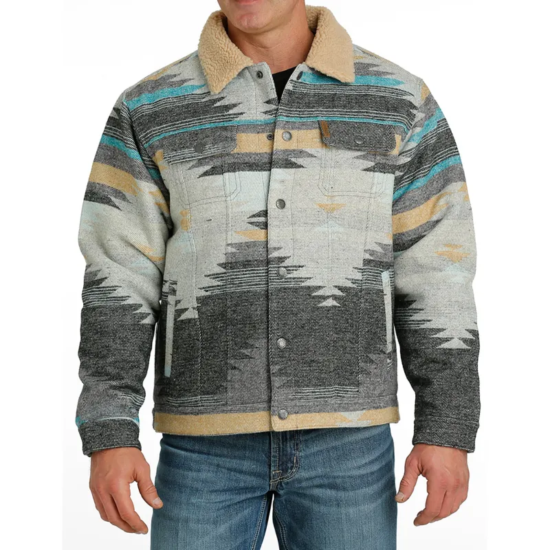 Cinch Men's Aztec Sherpa Lined Jacket made by Cinch