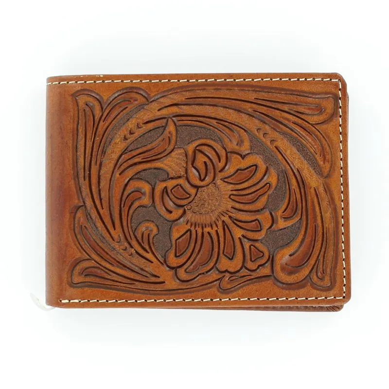 Nocona Men's Brown Floral Bifold made by Nocona