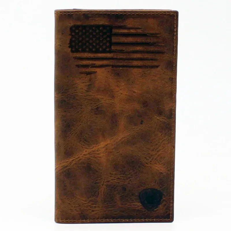 Ariat Distressed Stitch USA Flag CheckBook made by Ariat