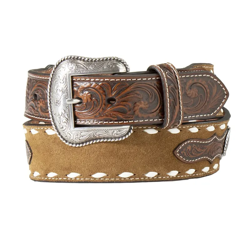 Nocona Men's Tooled Conch Belt made by Nocona