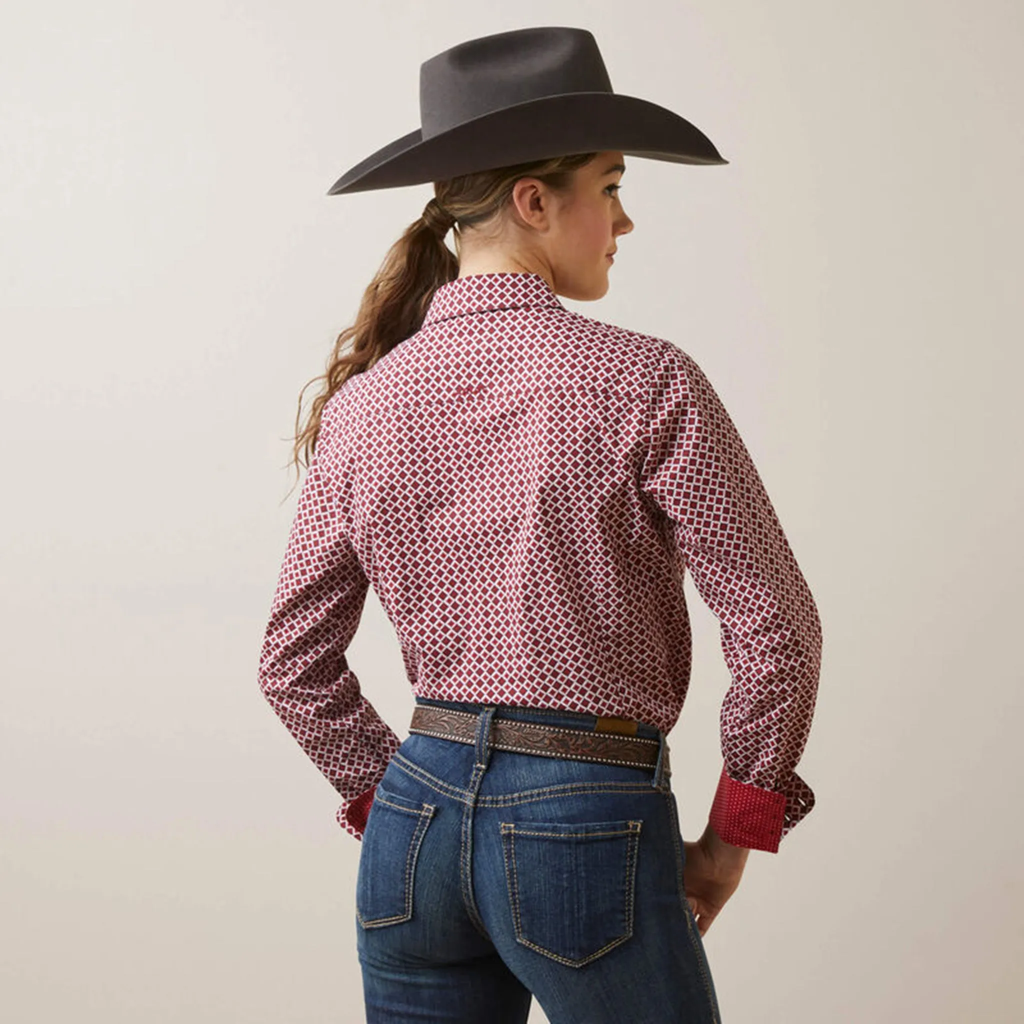 Ariat Women's Kirby Red Geo Stretch Shirt sold by Western Edge product image thumbnail 3