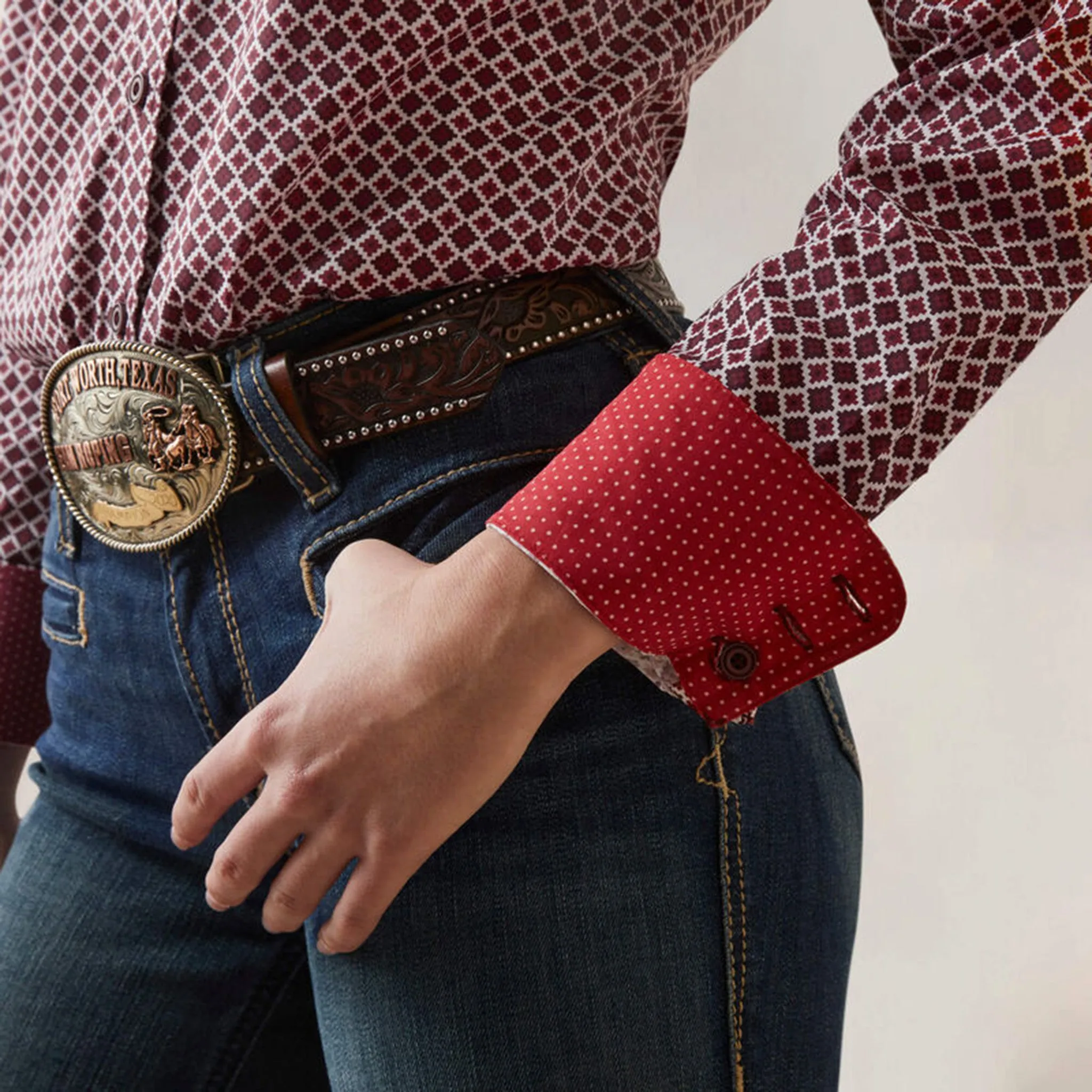 Ariat Women's Kirby Red Geo Stretch Shirt sold by Western Edge product image thumbnail 5