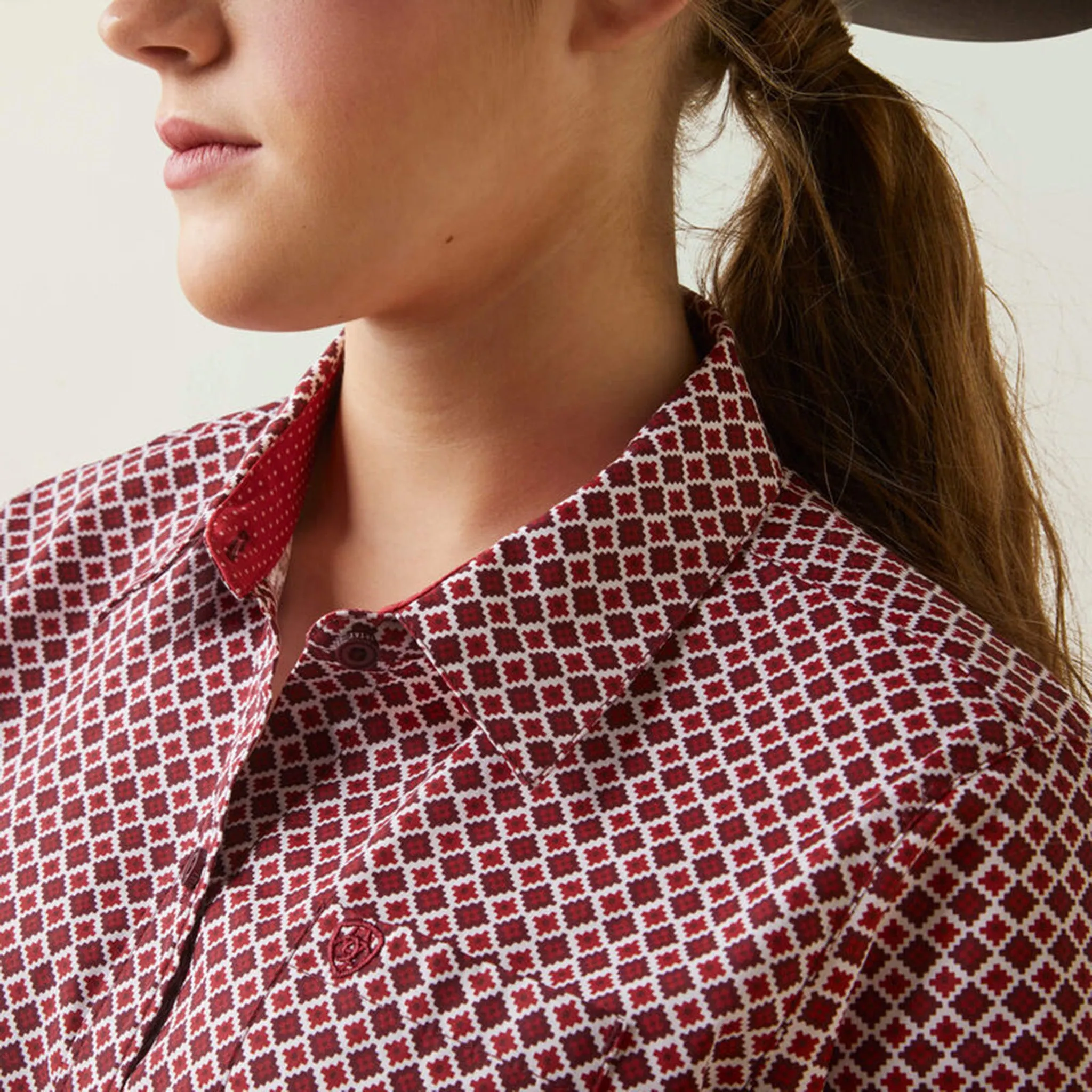 Ariat Women's Kirby Red Geo Stretch Shirt sold by Western Edge product image thumbnail 4