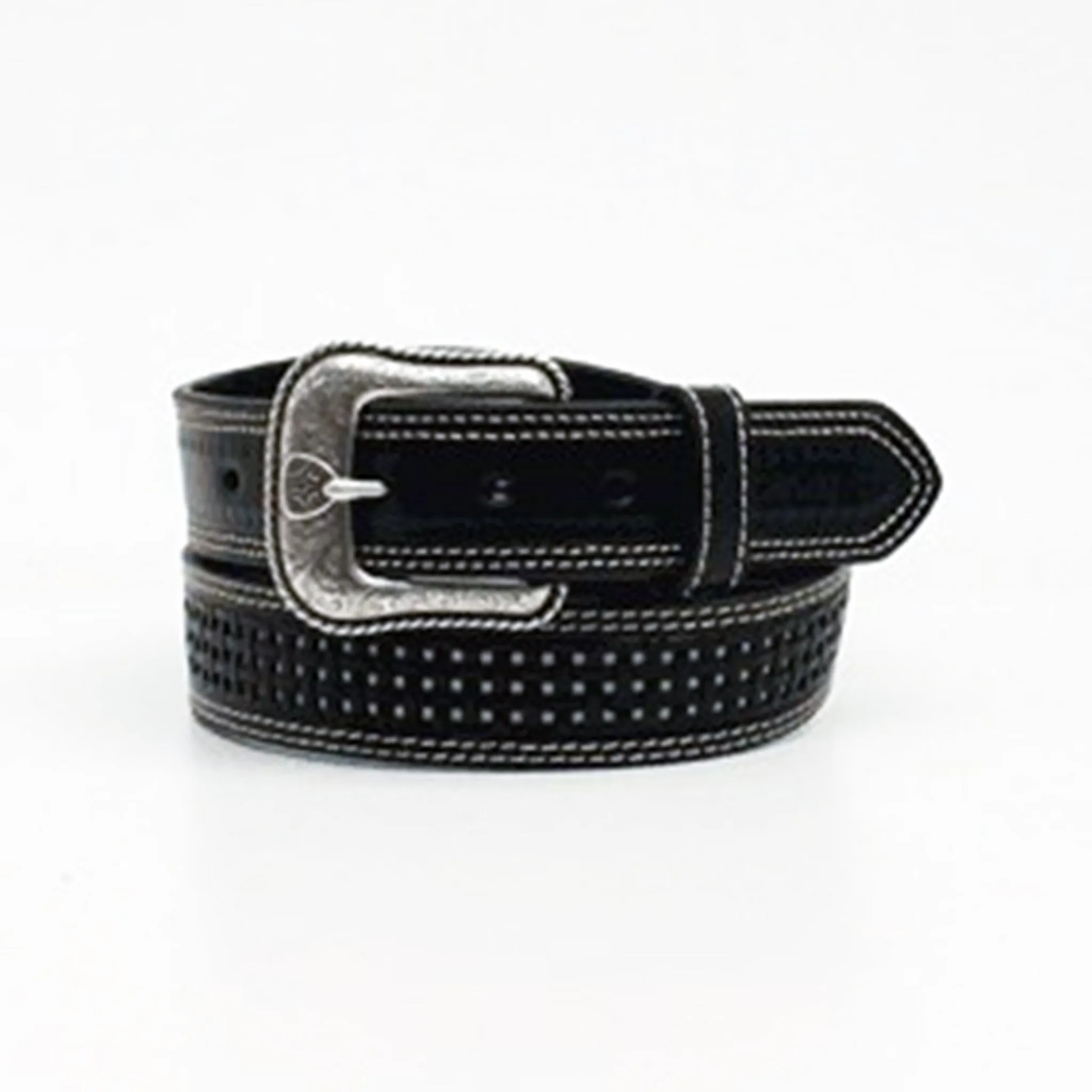 Ariat Men's Black Pierced Basket Weave Belt sold by Western Edge