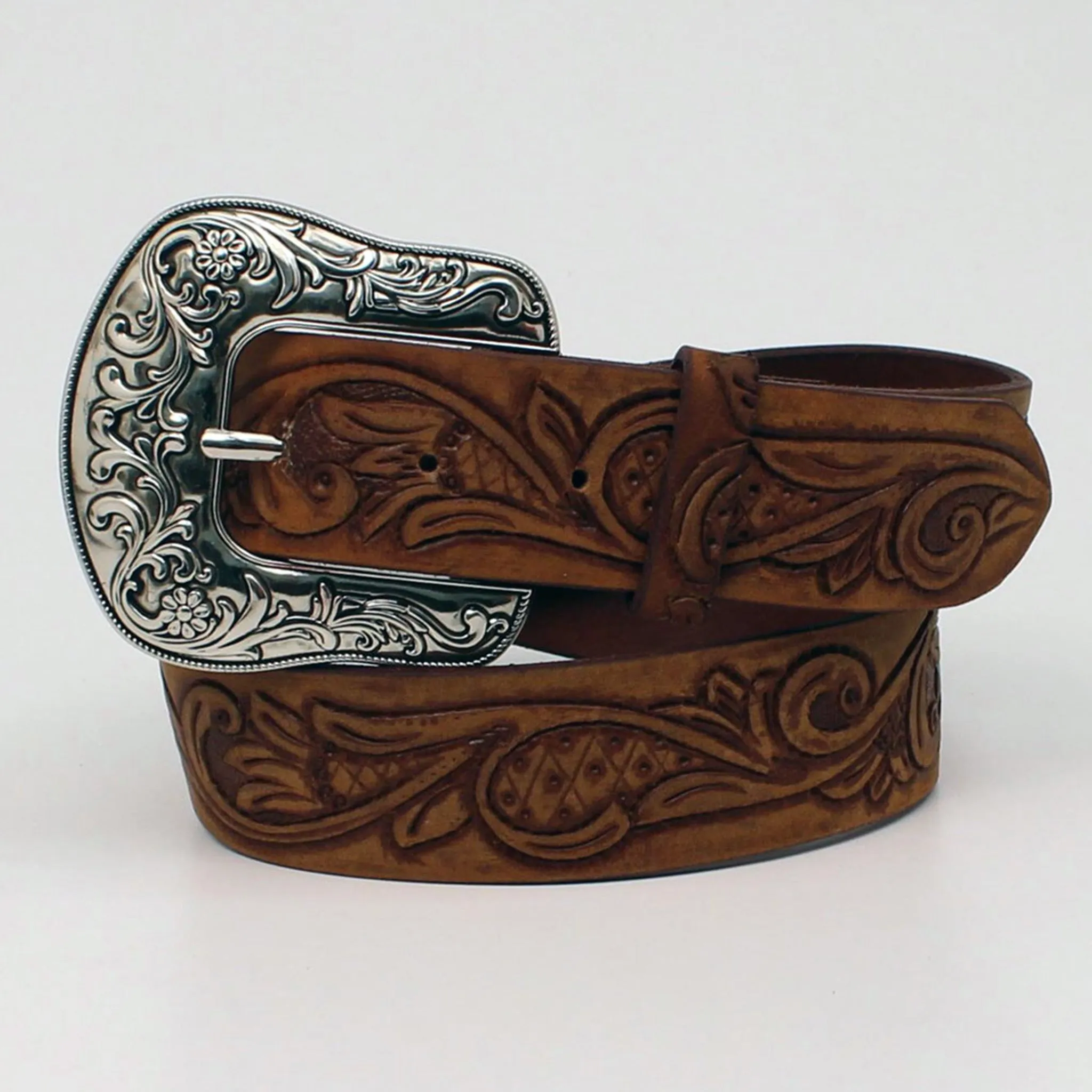 Ariat Women's Tan Floral Embossed Belt sold by Western Edge