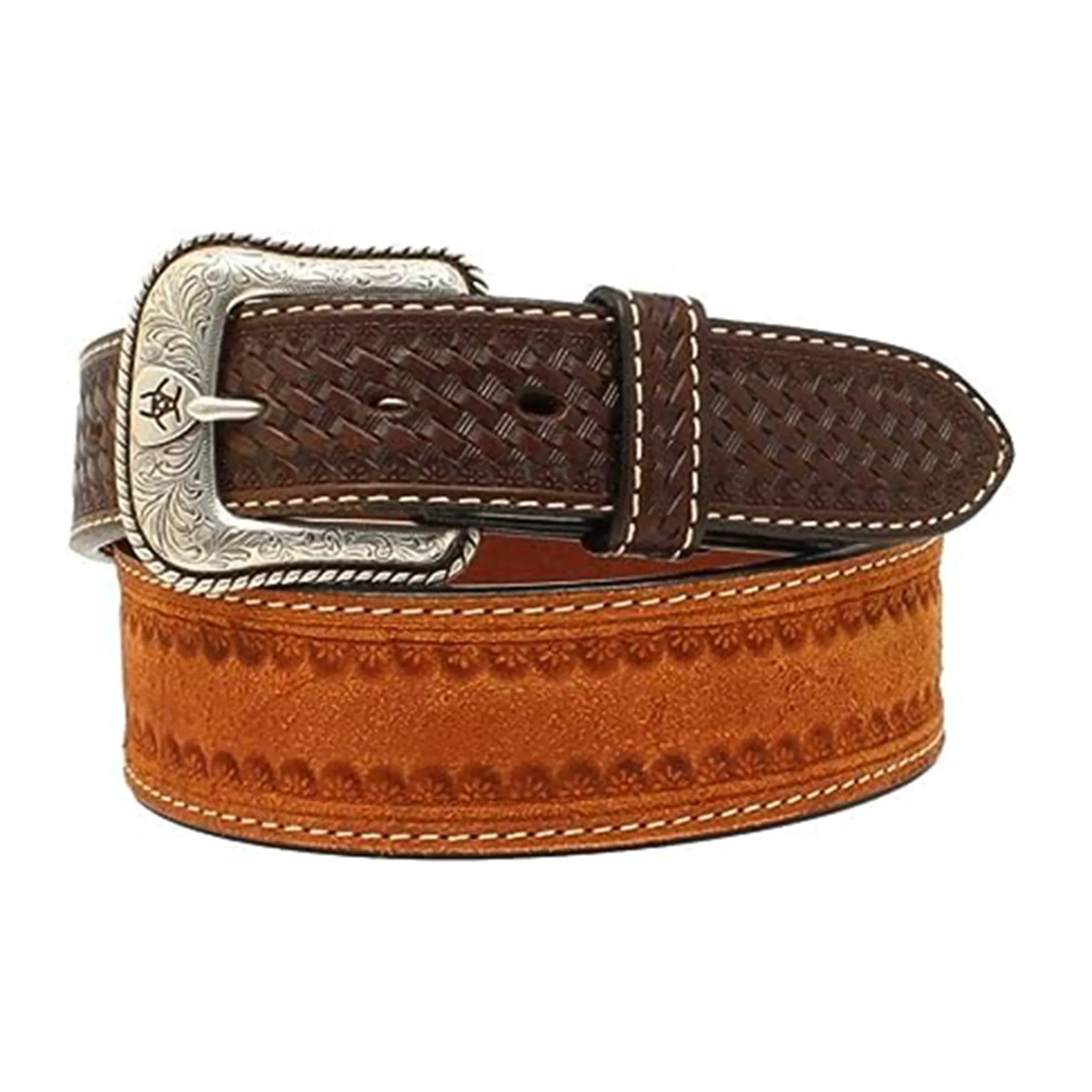 Ariat Men's Basketweave Tooled Belt sold by Western Edge