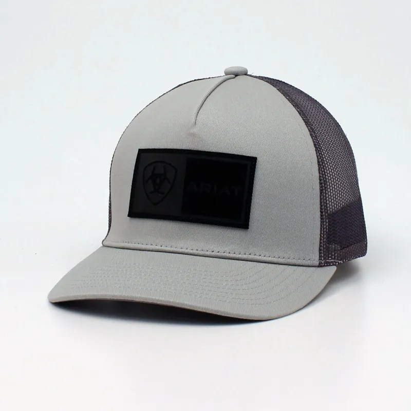 Ariat Grey Rectangle Patch Logo Cap made by Ariat