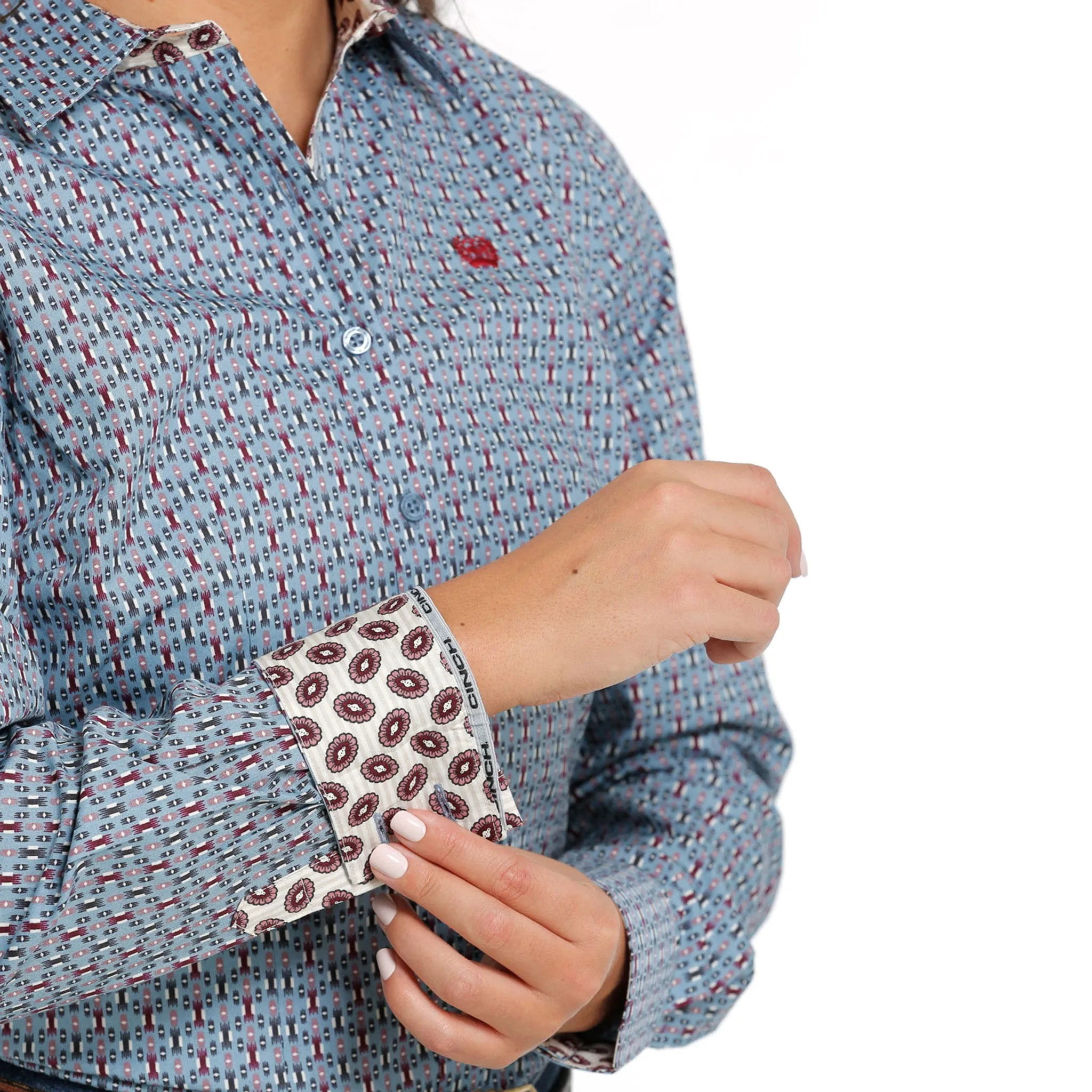 Cinch Women's "Briella" Blue Print Shirt sold by Western Edge product image thumbnail 4