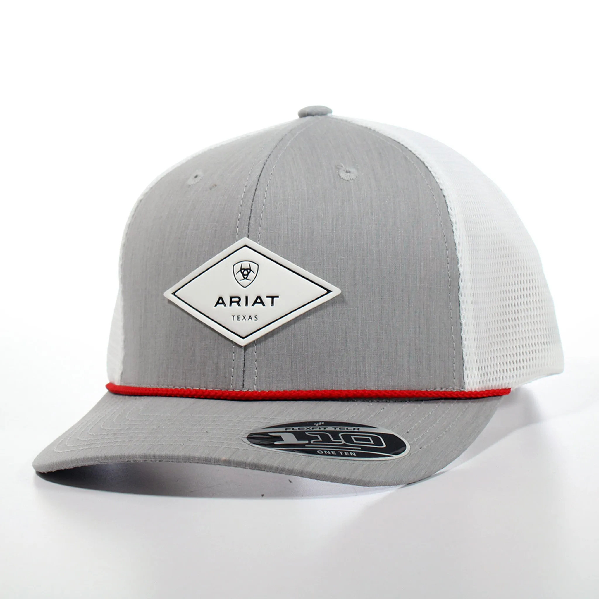 Ariat Grey & Red & White Diamond Cap sold by Western Edge