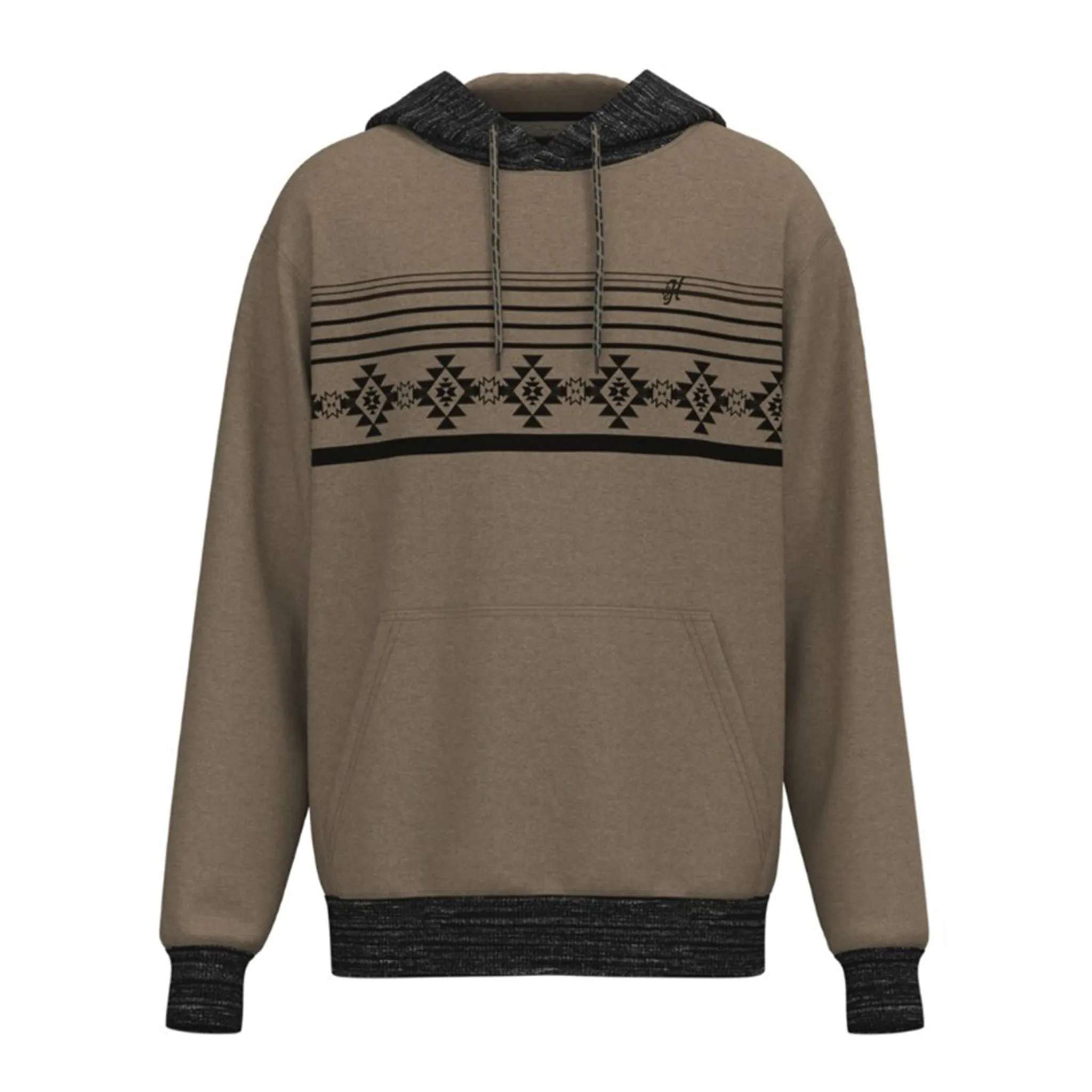 Hooey Men's Taos Tan Black Pattern Hoodie sold by Western Edge