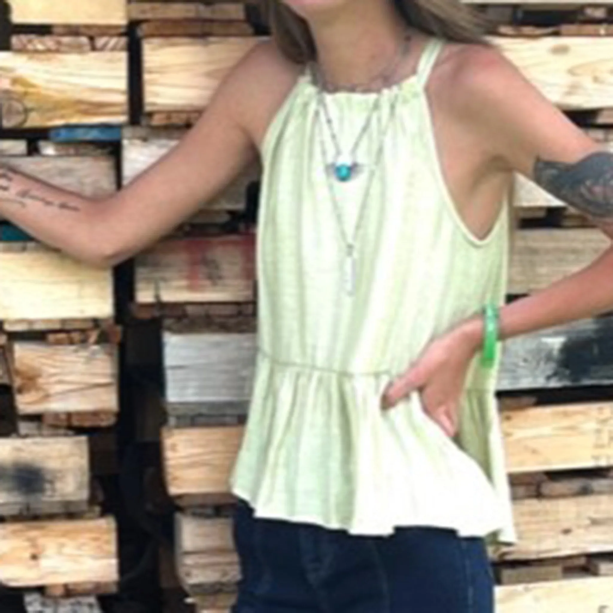 Solid Pleated Tie Tank sold by Western Edge product image thumbnail 4