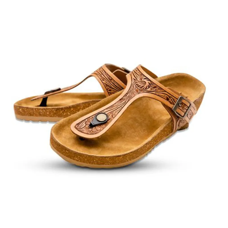 Myra Women's Hand Tooled Sandal made by Myra Bag