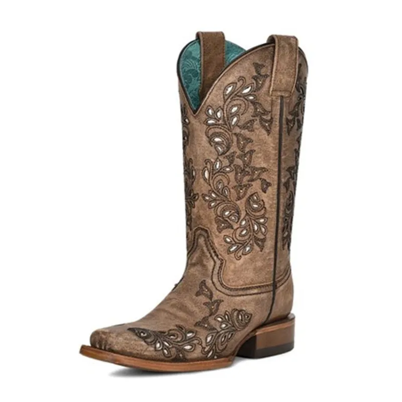 Corral Women's Brown Inlay Western Boot made by Western Edge