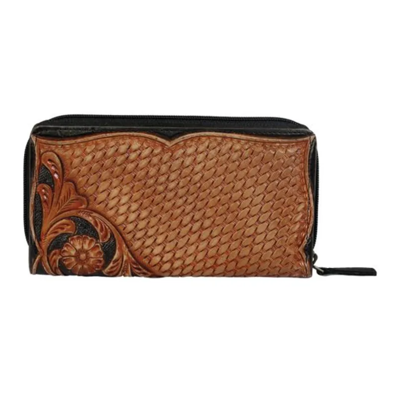 Myra Bags Basket Weave Floral Mynx Wallet made by Myra Bag